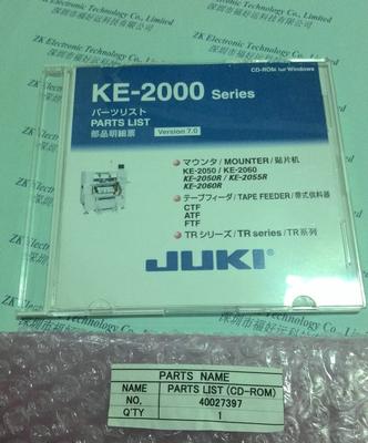 Juki CD-ROM Manual PARTS LIST for KE2000 KE1070 1080